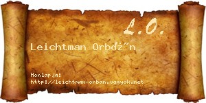 Leichtman Orbán névjegykártya